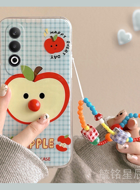 新款可爱蓝色格子苹果适用OPPOK12pro手机壳K10活力版k12x立体K9带挂绳的x透明K9s特别K11/K7防摔K7x女K3/K5