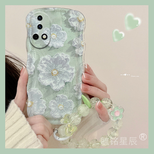新款油画绿色花朵适用华为nova13手机壳13pro透明的12活力版12ultra软硅胶11se波浪边10气囊9情侣全包轻奢风7