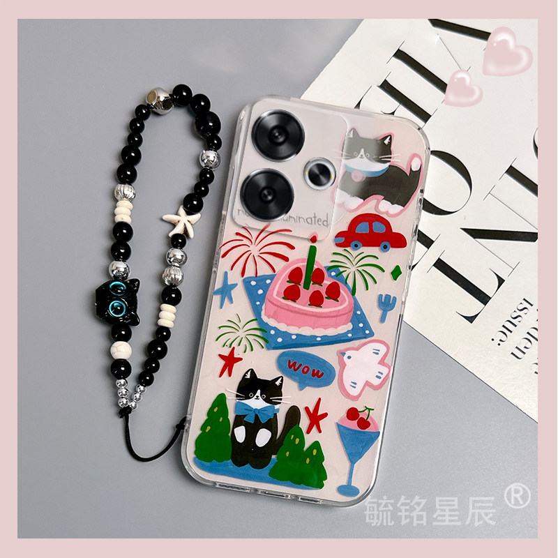 2025新款适用小米红米turbo4pro手机壳14c爱心14r小猫turbo3挂绳13c防摔10x可爱12c高级感13r透明9a硅胶6小众