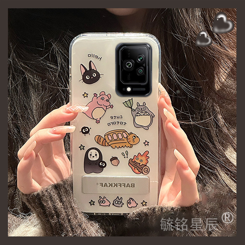 适用小米黑鲨5pro手机壳5rs新款3龙猫3s无脸男4卡通4s带支架的创意透明超火硅胶全包网红超火高级感夏天情侣