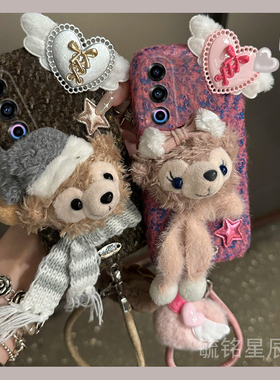 适用魅族21手机壳21pro毛绒21note达菲熊20infinity冬季18带挂绳的18s立体18x秋冬17新款16thplus冬天16s黑色