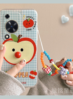 新款可爱蓝色格子苹果适用华为畅享70pro手机壳S/60畅想60X立体50带挂绳的Z透明30E特别20Plus套20E/20SE/MAX