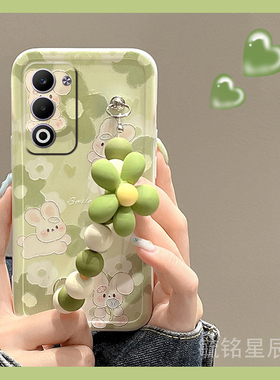 适用oppoa6pro手机壳a6i新款a6gt绿色a5pro花朵a5x兔子a3pro可爱a3x活力版a3i情侣a2pro手腕带a1i链条a2x硅胶