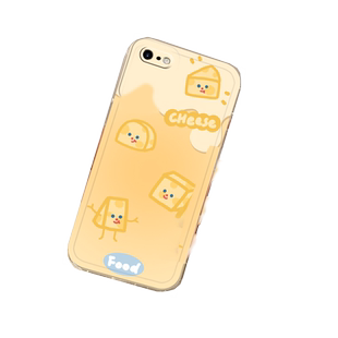 新款可爱黄色奶酪适用苹果8Plus手机壳iPhone7带支架的se3透明se2卡通6起司6s创意5少女心5s气囊4硅胶4s小众p