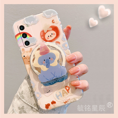 新款可爱蓝色大象适用华为P40Pro十手机壳p30pro透明p20硅胶P10Plus带支架的p30防摔P9趣味+少女心超好看创意