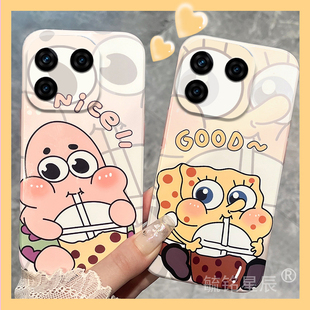 适用iqoo13pro手机壳neo9新款10海绵宝宝9pro卡通z9turbo+派大星z10透明z5x硅胶的7防摔5情侣z5可爱网红小众