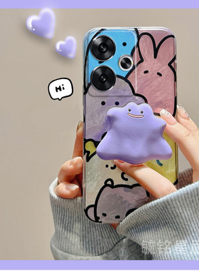 新款紫色怪兽适用小米redmi红米Turbo3手机壳Note9Pro透明Note8Pro硅胶7带支架5防摔4X创意小众超火网红全包