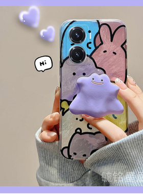 新款紫色怪兽适用vivoY77手机壳Y77e透明的t硅胶Y75带支架Y73防摔Y70创意Y71小众Y76超火t网红Y67全包卡通Y66