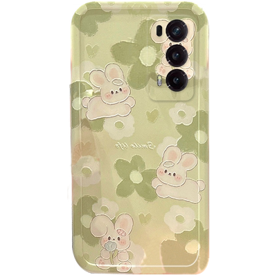 新款绿色花朵兔子适用华为荣耀MagicVs2折叠屏手机壳Magic V2折叠款V可爱MVs情侣FindN3Flip手腕带链条FindN3