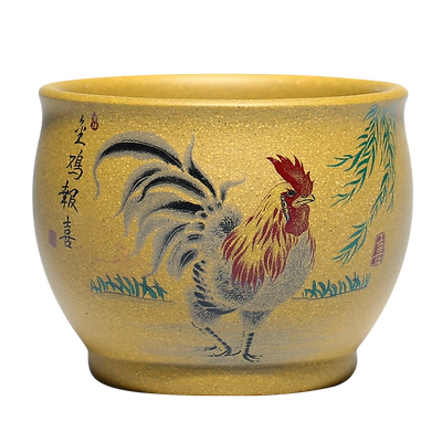 宜兴手工普洱杯黄金段泥紫砂杯