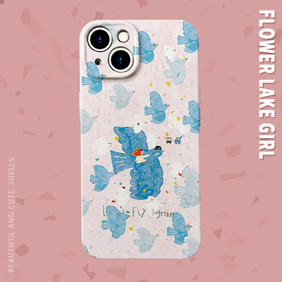 晱晱FLY~飞鸟女孩菲林适用iPhone15promax手机壳华为mate60pro小米13红米k50软壳OPPOreno9荣耀90vivo苹果14