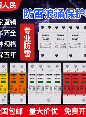 上海人民浪涌保护器光伏2P家用二级电源防雷避雷器三相4P一级电涌