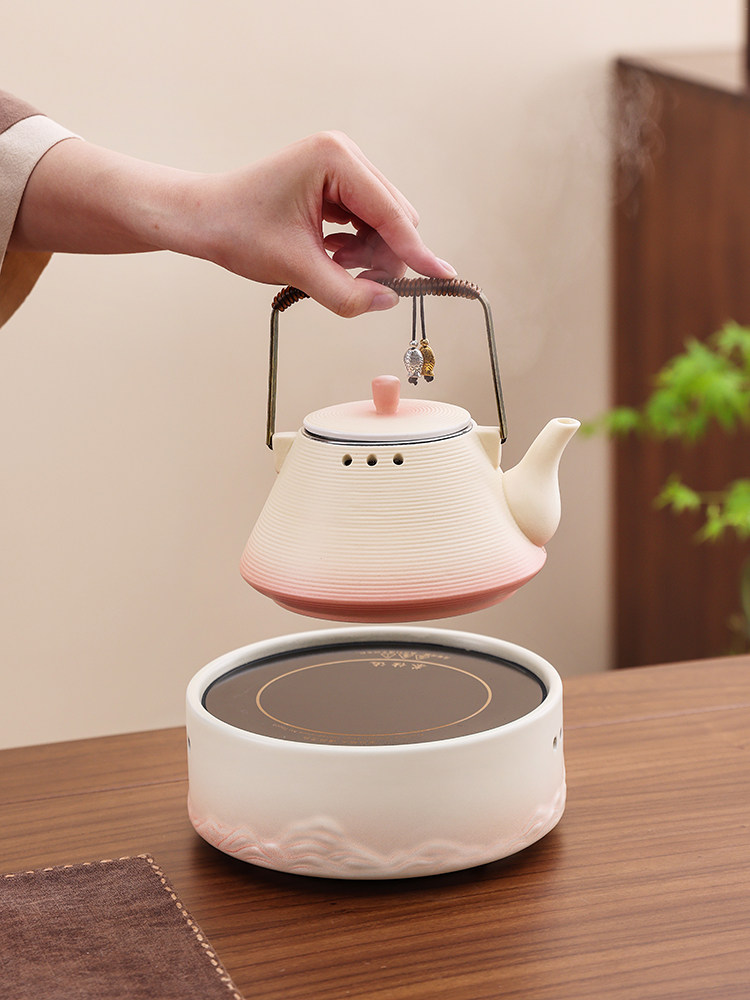 远山电陶炉煮茶器一整套耐高温陶瓷茶具煮茶壶办公小型烧水壶轻奢