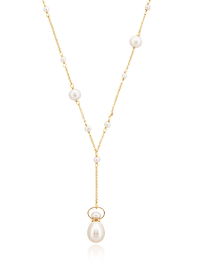 【时尚珍珠】天然珍珠香薰精油吊坠 不对称点缀珠链GG