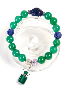 天然绿玛瑙香薰瓶挂坠手链