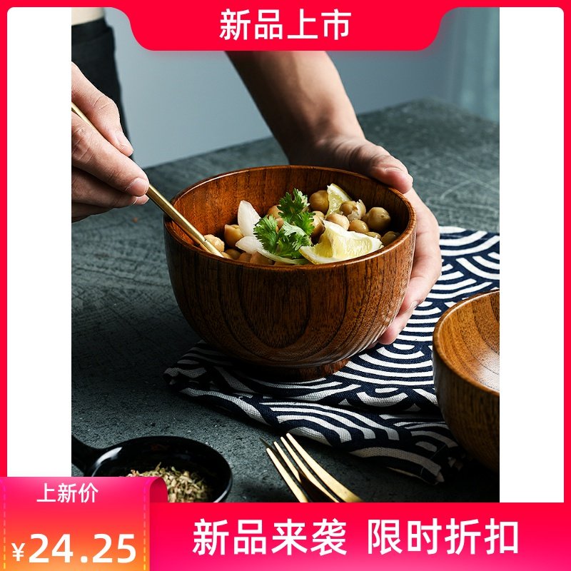 半房杂货实木汤碗木头碗儿童防摔家用饭碗小面碗复古日式木质餐.|ruв категории посуда, посуда, чаша - от Buy2taobao.com для оказания профессиональной услуги покупки агента Taobao