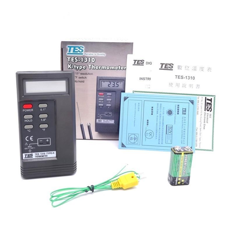 全新TES-1310测温仪K型热电偶温度计高精度带探头模具表面接触温