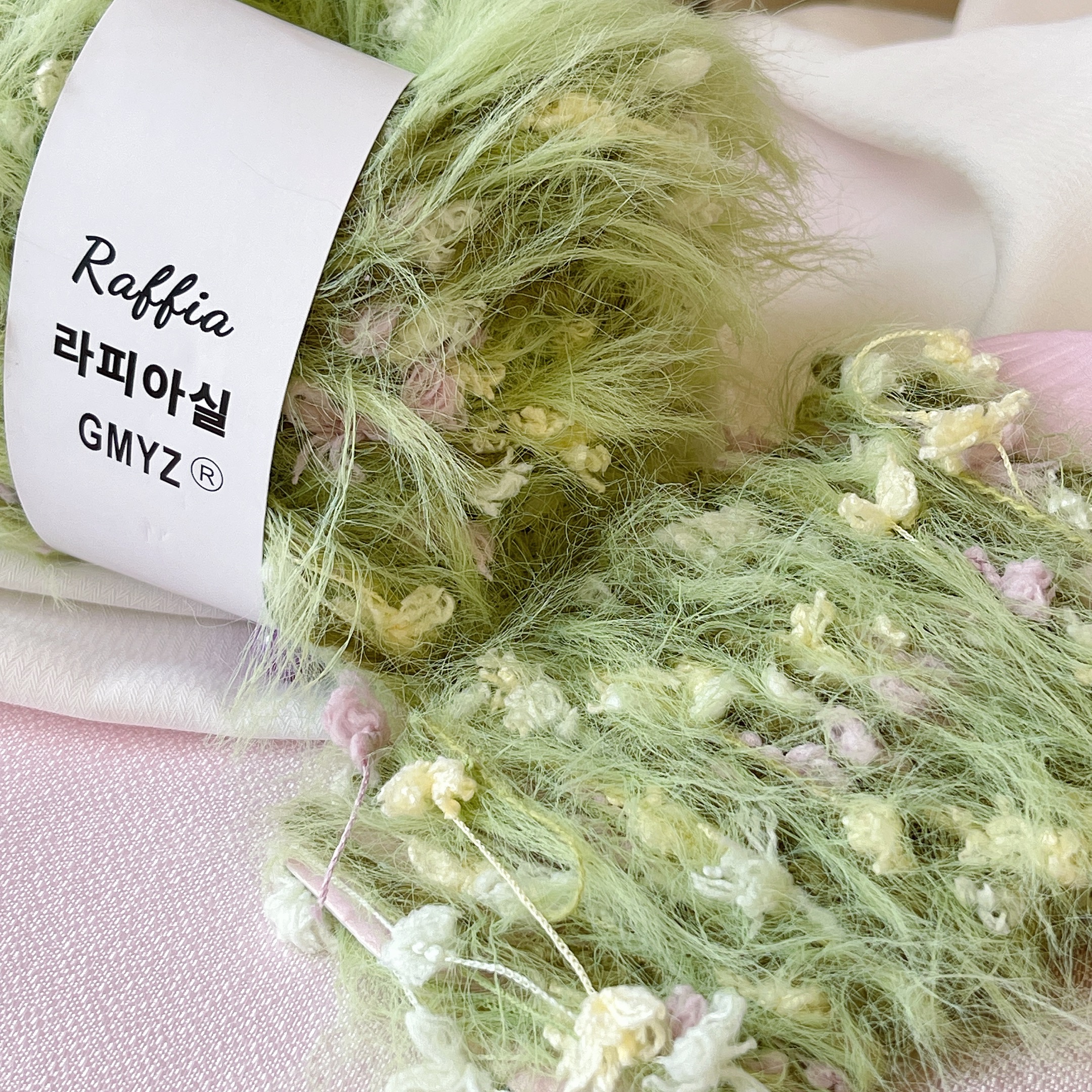 青青悠草手混线编织帽子