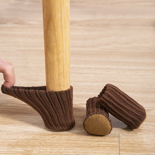 桌脚套针织门把手保护套圆底桌椅脚套加厚耐N磨防滑卡通毛线保护
