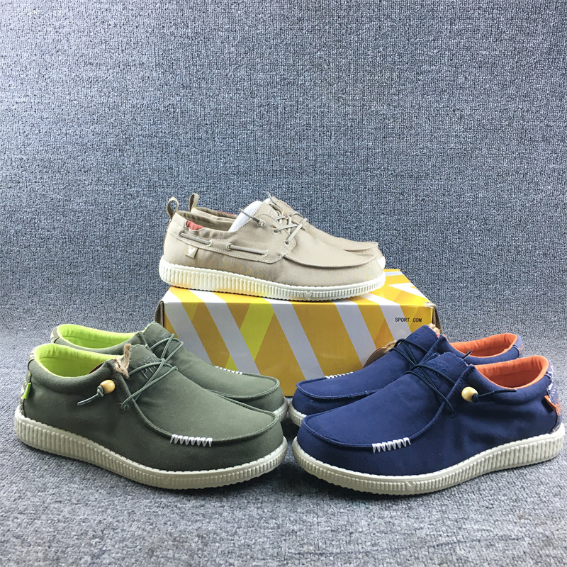 外贸男子透气休闲布鞋套脚懒人鞋