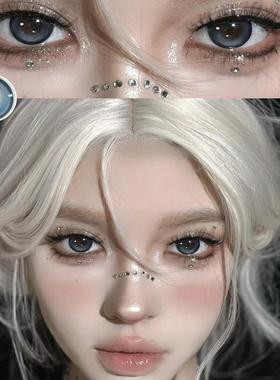 送护理液】深邃蓝14.5大直径年抛美瞳蓝色圆舞曲隐形眼镜2片装AF