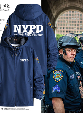 NYPD纽约市警察局周边同款蛙服外套美警迷探员战术服风衣冲锋衣男