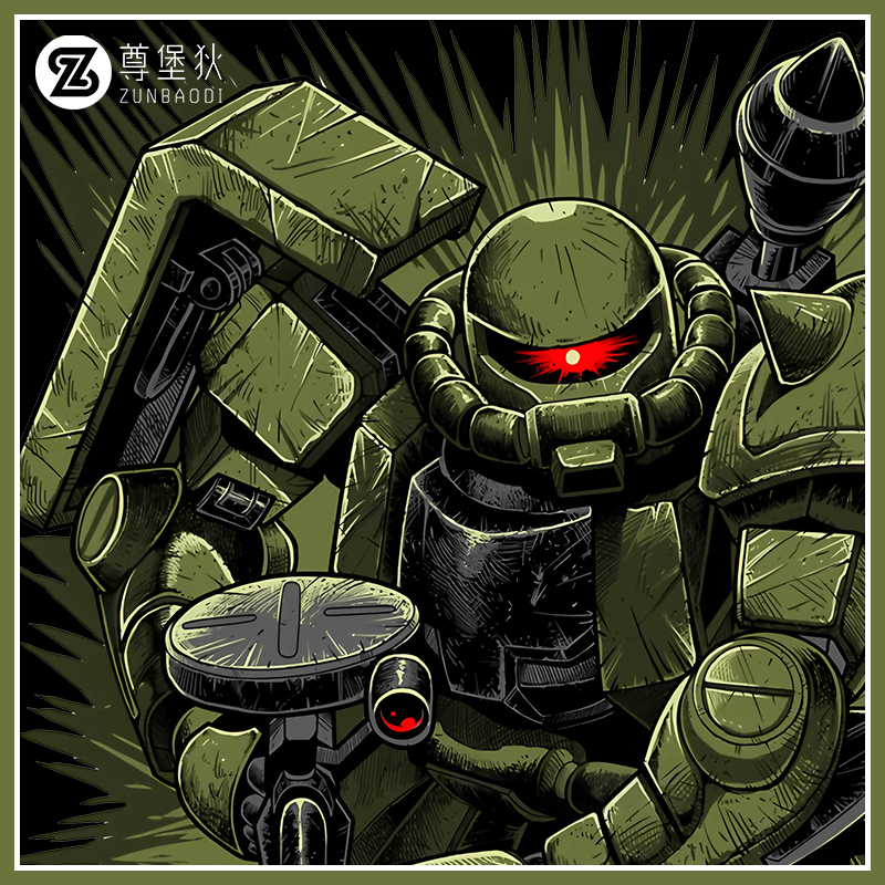 zaku绿扎古高达联名t恤