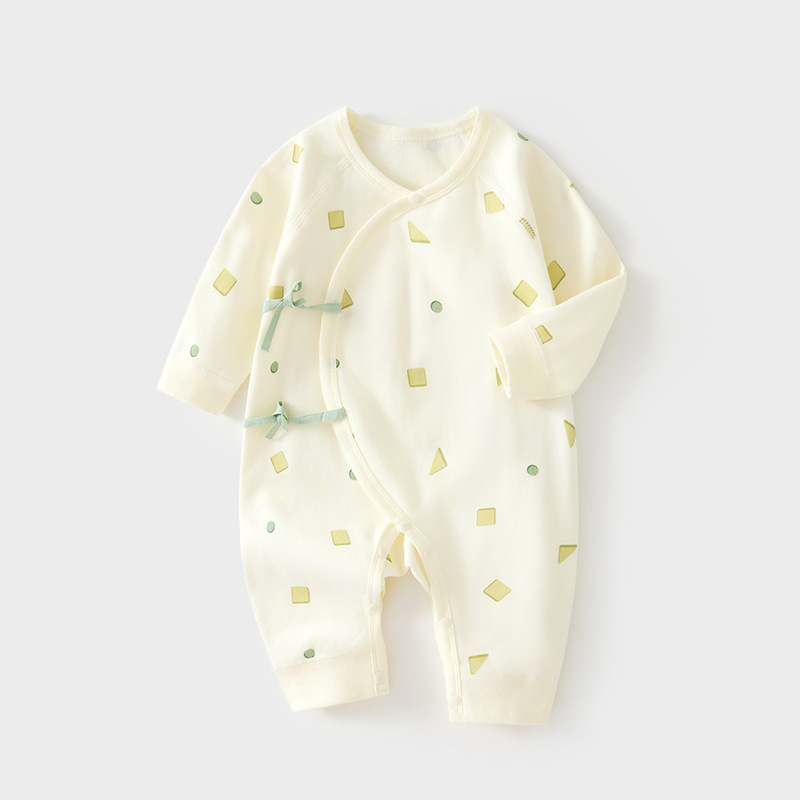新生婴儿连体衣秋冬季纯棉a类蝴蝶衣52码0-3个月男女宝宝哈衣爬服