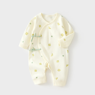 新生婴儿连体衣秋冬季纯棉a类蝴蝶衣52码0-3个月男女宝宝哈衣爬服
