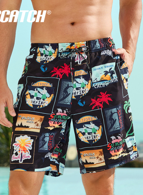 沙滩裤男速干可下水冲浪裤海边度假宽松短裤游泳裤温泉泳裤装备