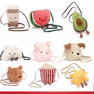 英国趣味水煮蛋乌云随行杯牛角包挎包毛绒玩具可爱娃娃玩偶礼物女