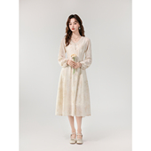 大码 温柔风碎花连衣裙胖MM气质超仙显瘦裙子女 法式 女装 春季