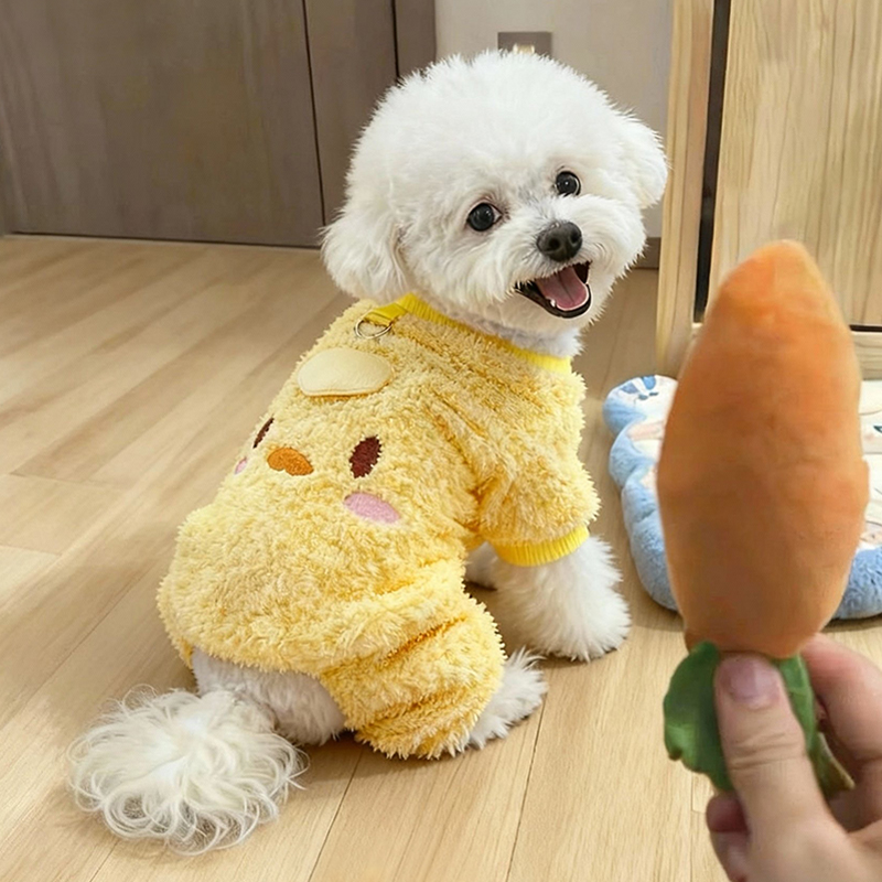 可牵引狗狗衣服秋冬季保暖四脚衣