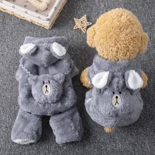 Dog clothes for autumn and winter thick warm cotton coat for VIP Teddy Bixiong Bomei small dog pet cat four-legged coat