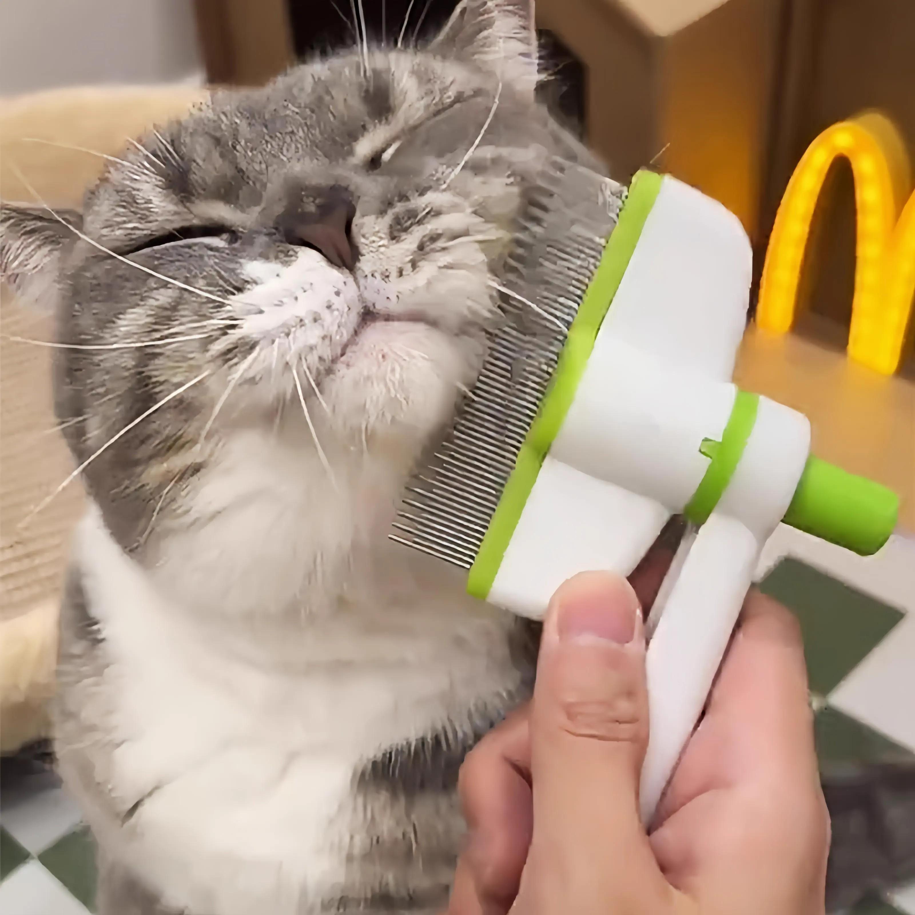 猫梳子可旋转密齿针梳去浮毛神器