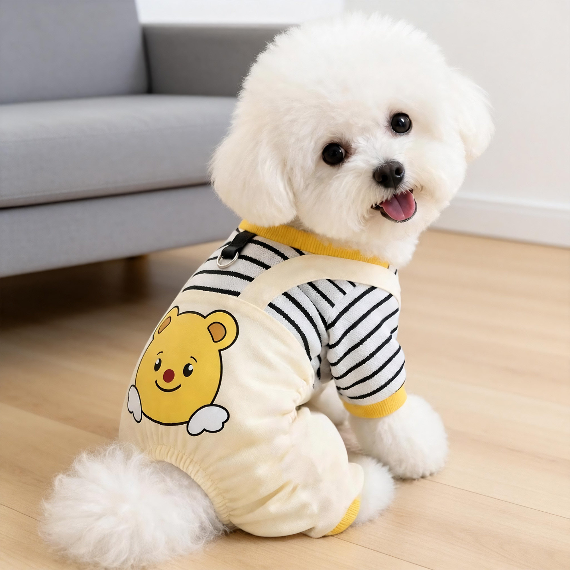 狗狗衣服秋季薄款背带裤防掉毛泰迪比熊小型幼犬可牵引宠物四脚衣