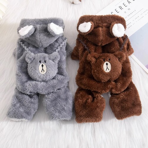 Dog clothes for autumn and winter thick warm cotton coat for VIP Teddy Bixiong Bomei small dog pet cat four-legged coat