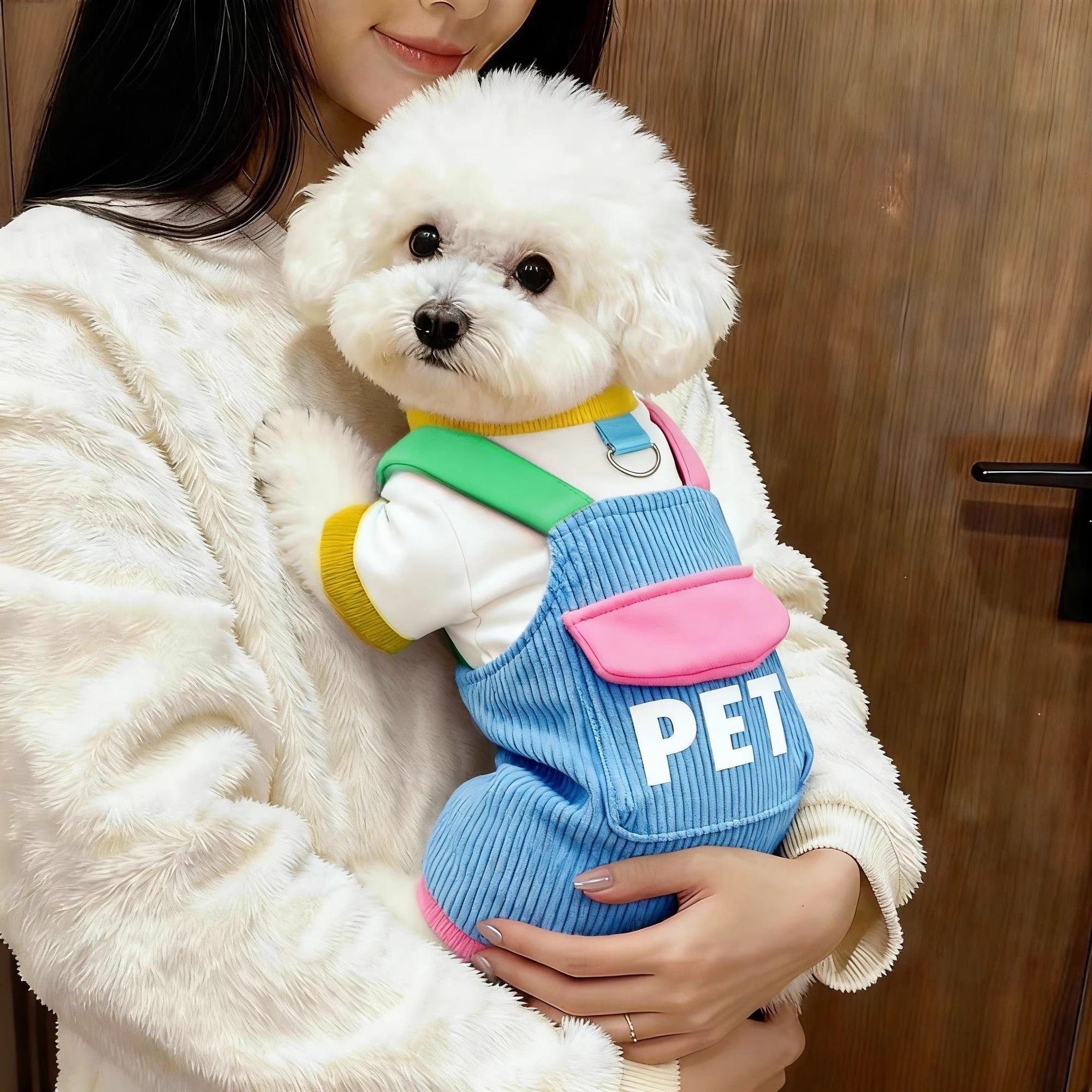 狗狗衣服秋冬季保暖四脚衣泰迪比熊博美小型犬幼犬宠物猫咪背带裤