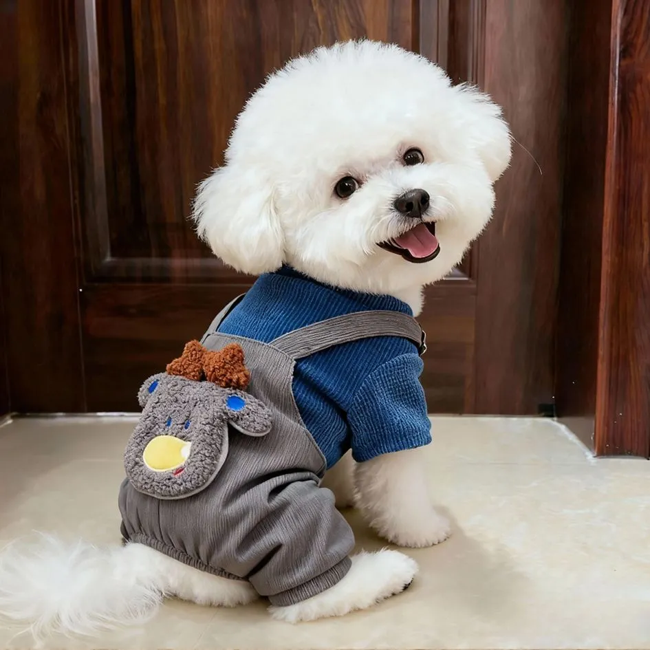 狗狗衣服冬季保暖可爱小鹿背带裤