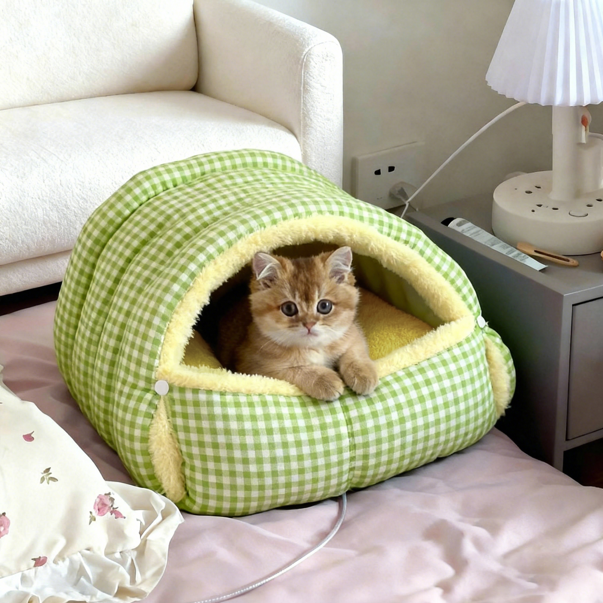 猫窝冬季保暖狗窝半封闭式可拆洗