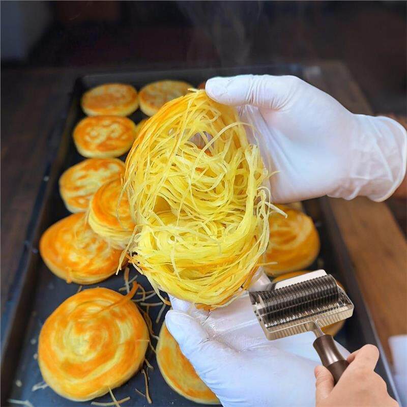 家用面条机不锈钢滚刀手动切面器金丝饼划条器手擀面肉夹馍拉丝器
