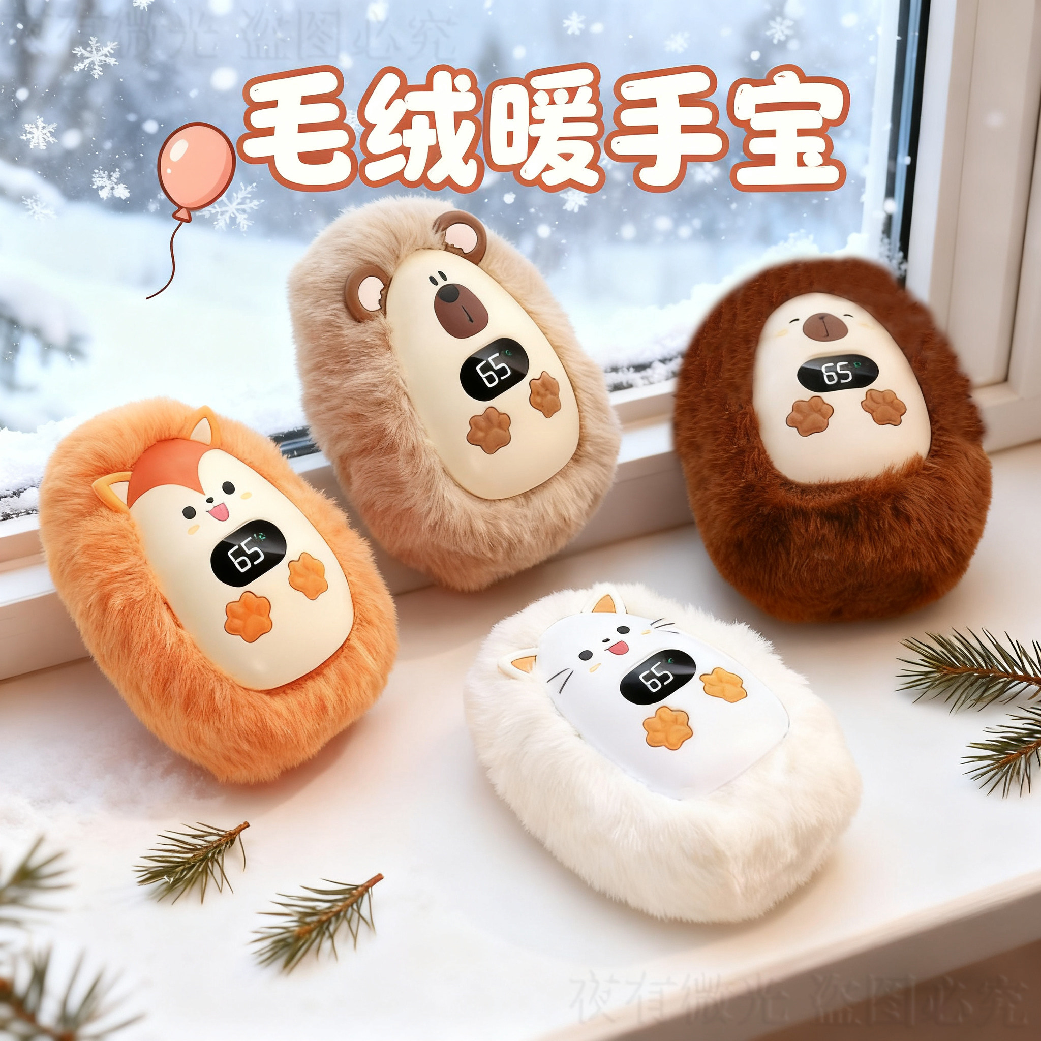 可爱毛茸茸暖手宝2025新款