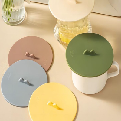 食品级硅胶通用防尘杯盖马克杯玻璃杯水杯盖子配件密封碗盖97369