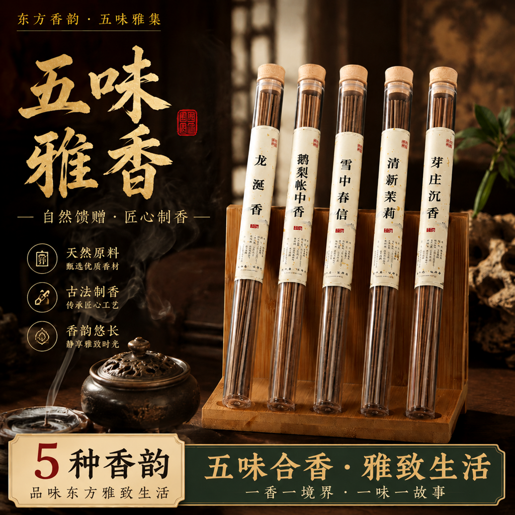 鹅梨帐中香线香中式经典香薰檀香室内持久家用焚香卧室伴睡香插