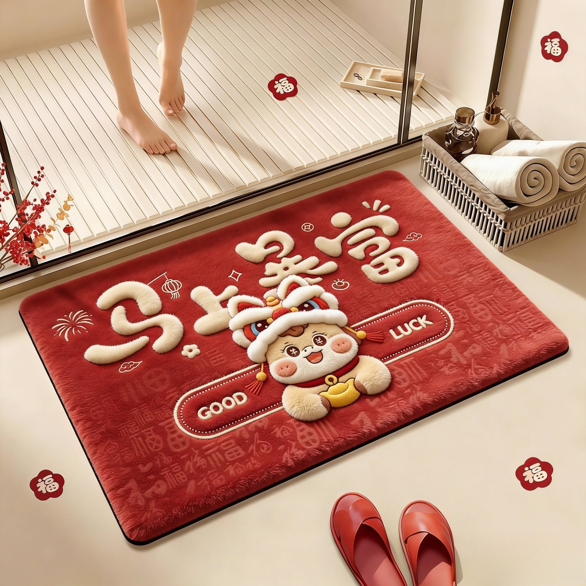 卫生间地垫新款卫浴门垫地毯浴室门口防滑垫子厕所洗手间吸水脚垫