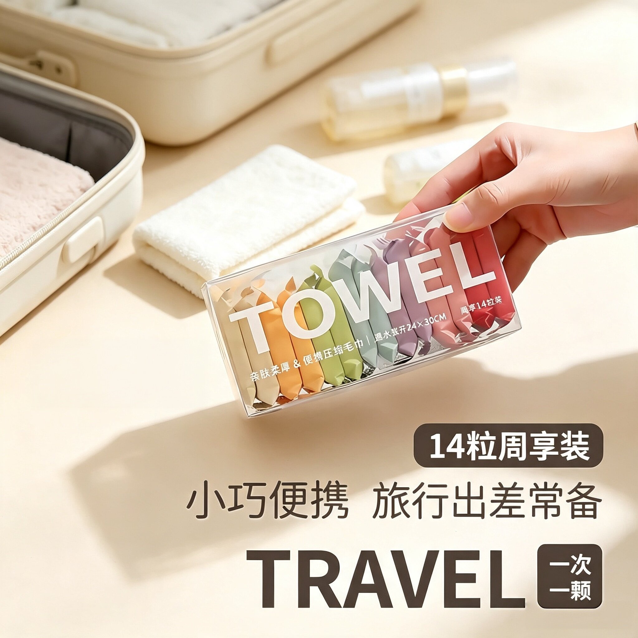 加厚款一次性压缩毛巾差旅游便携式洗脸巾加厚独立盒装洁面巾