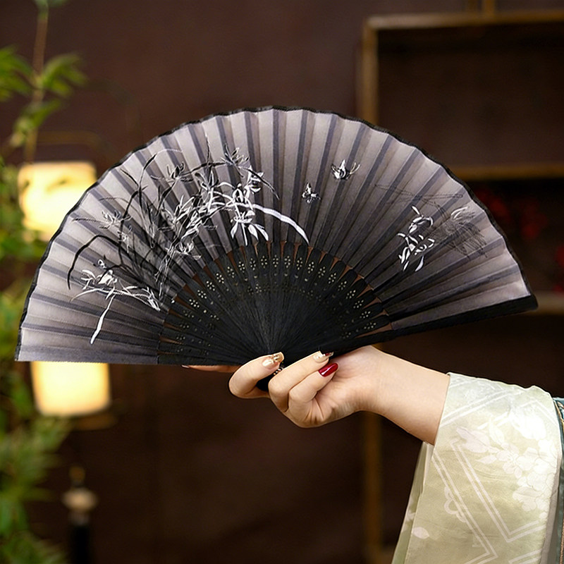 子古风折扇中国风折叠扇开合顺滑复古夏季古典汉服旗袍小折叠扇