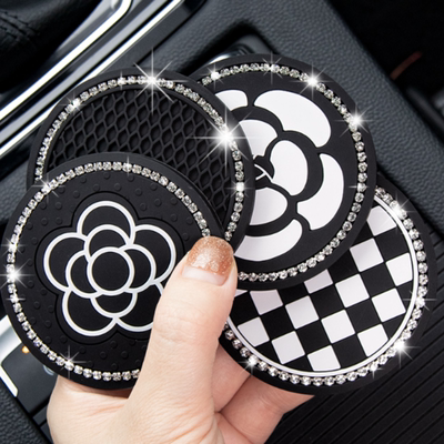 汽车用水杯垫车载水杯座垫置物垫车内装饰镶钻创意用品通用97648