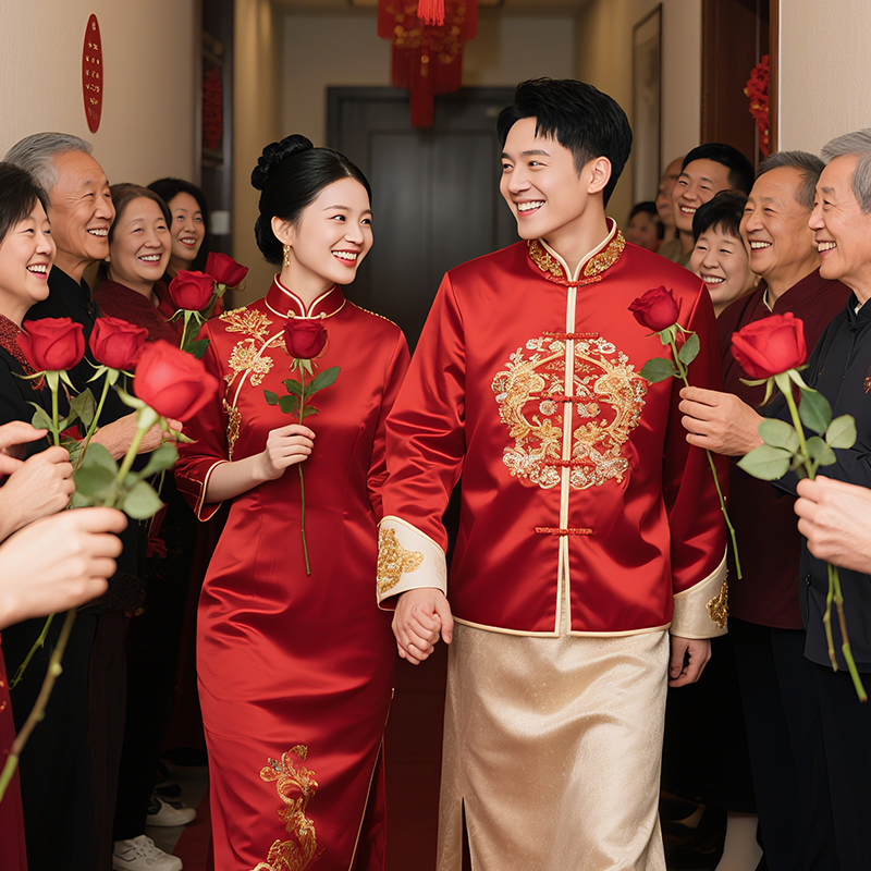 结婚新郎娶亲堵门道具仿真玫瑰花