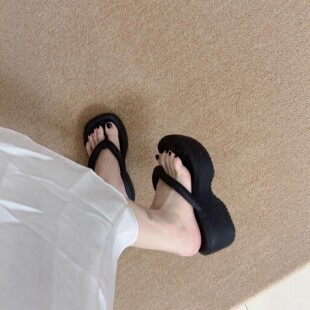 女EVA厚底夏夹脚拖鞋 软底外穿沙滩凉拖 人字拖鞋 6cm厚底赵露思同款